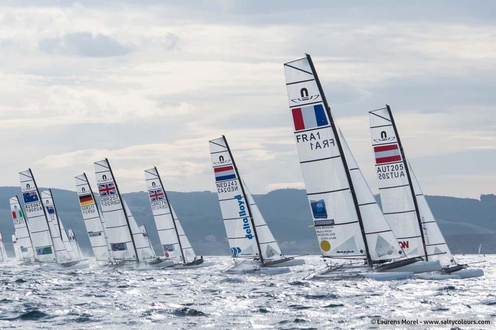 2014 ISAF Sailing World Championships, Santander - Nacra 17 fleet © Laurens Morel